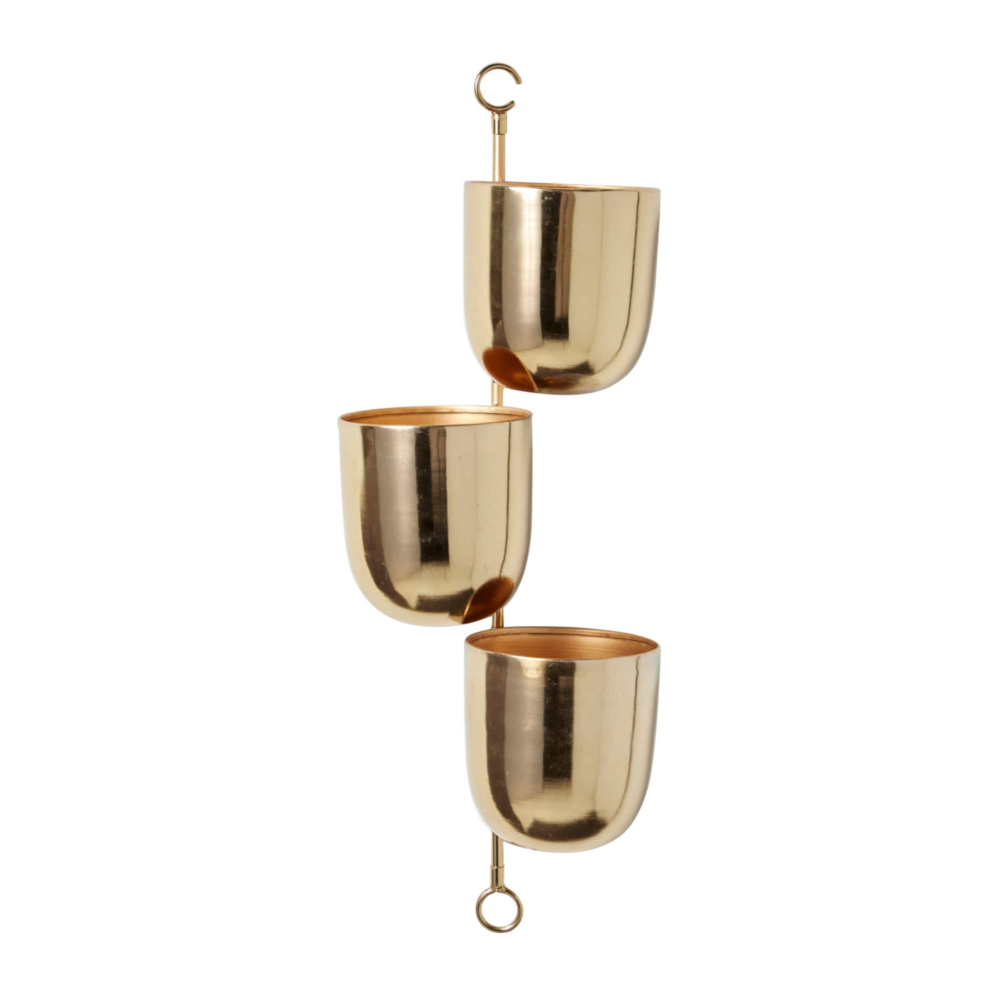 25" Gold Metal Contemporary Wall Planter